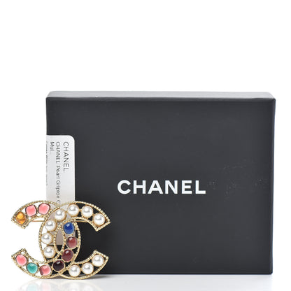 Chanel Pearl Gripiox CC Brooch Multicolor Light Gold 5 of 5