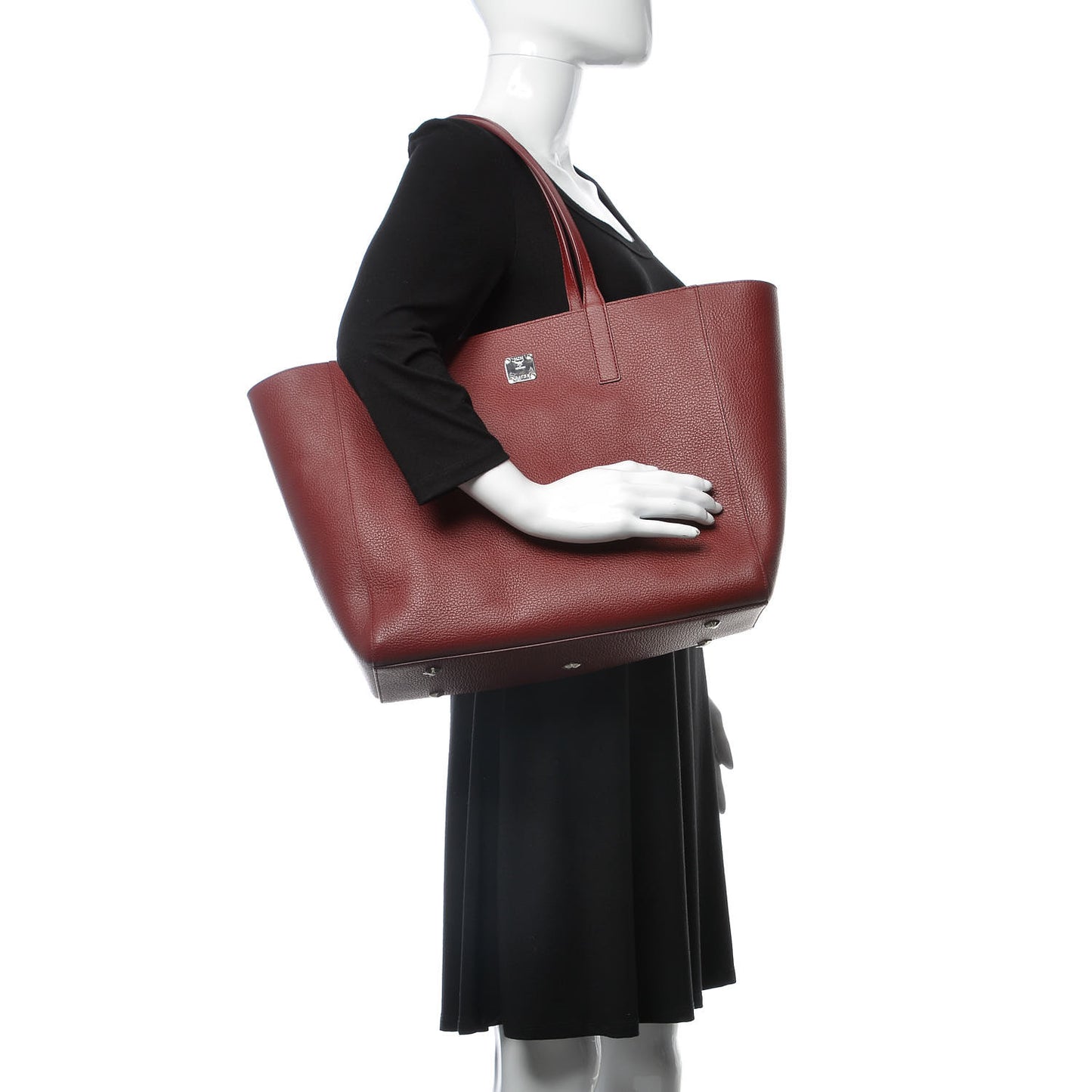 Grained Calfskin Medium Reversible Wandel Tote Ruby Tan