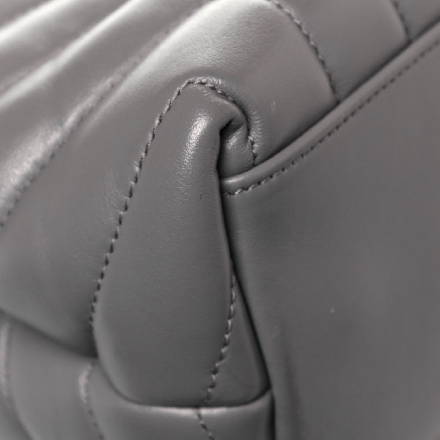 Saint Laurent Calfskin Y Quilted Monogram Medium Loulou Chain Satchel Light Gray 12 of 13