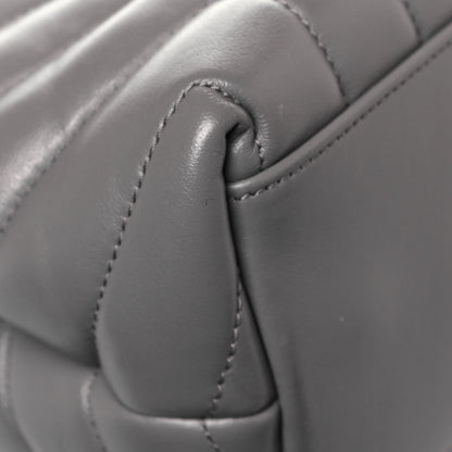 Saint Laurent Calfskin Y Quilted Monogram Medium Loulou Chain Satchel Light Gray 12 of 13