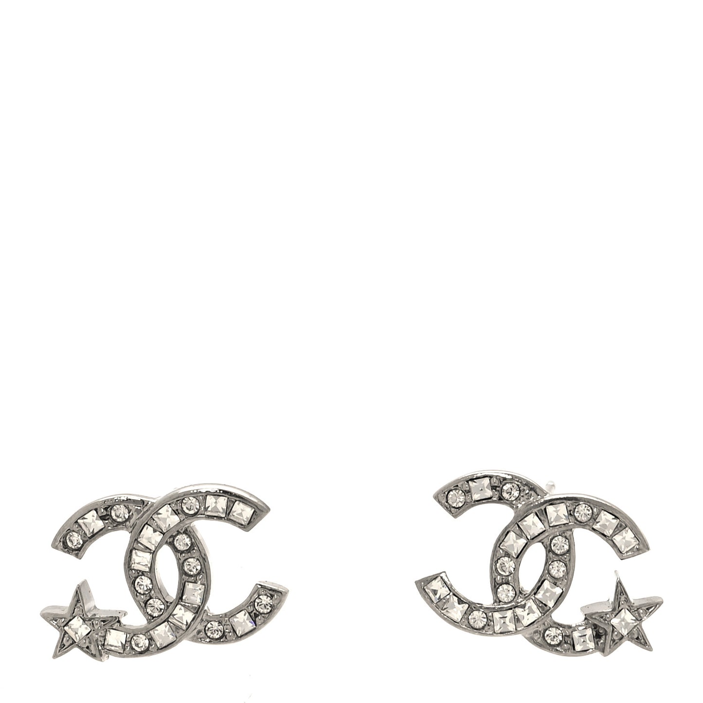 Crystal CC Starfall Earrings Silver