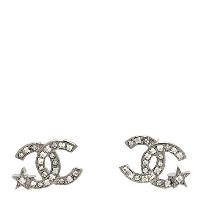 Chanel Crystal CC Starfall Earrings Silver 1 of 5