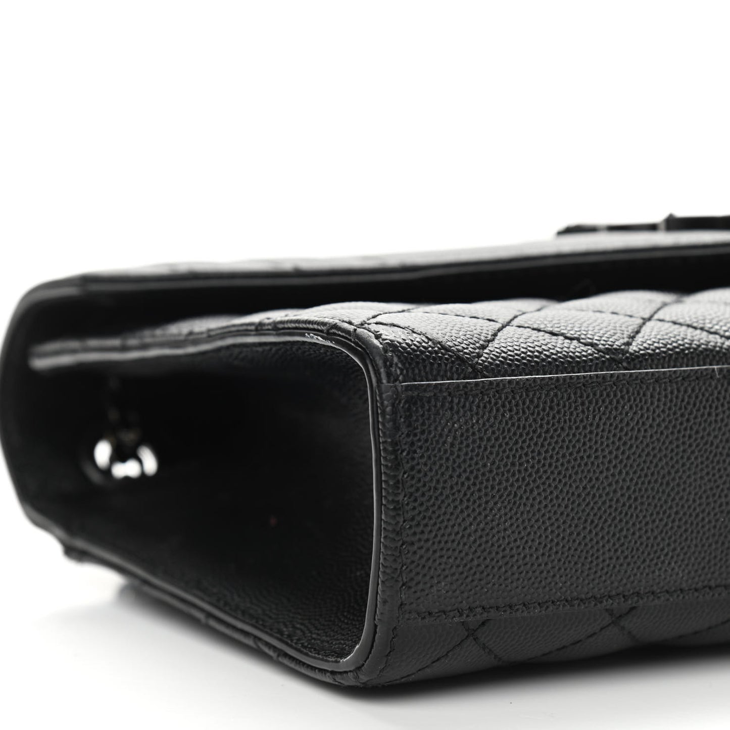 Grain De Poudre Textured Mixed Matelasse Triquilt Medium Monogram Satchel Black