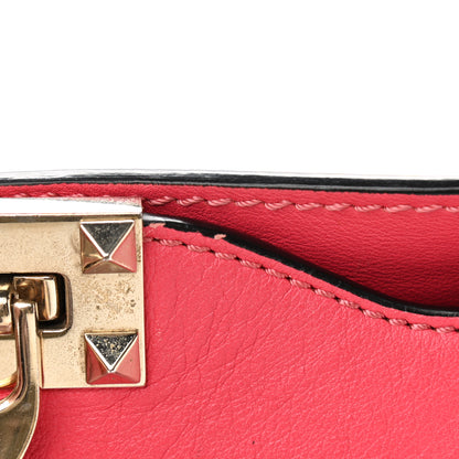 Valentino Garavani Vitello Rockstud Double Handle Tote Deep Rose 17 of 17