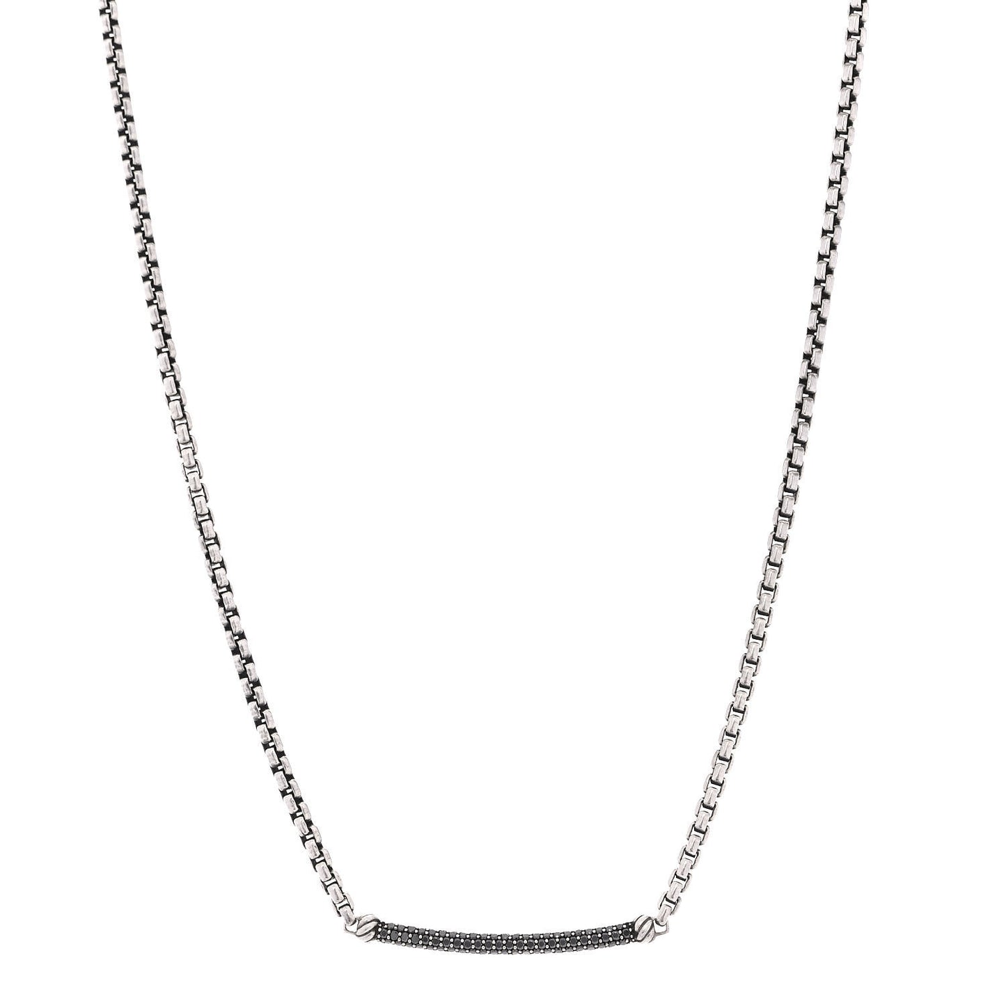 Sterling Silver Black Diamond Petite Metro Necklace