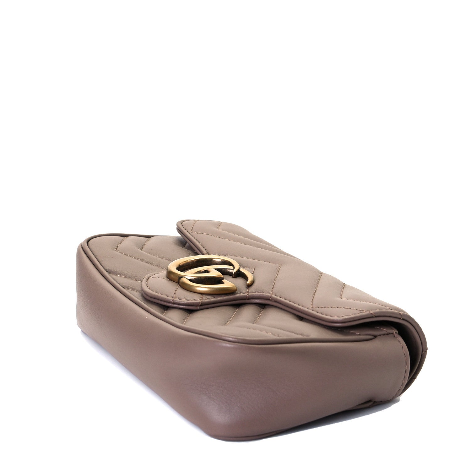 Gucci Calfskin Matelasse Super Mini GG Marmont Shoulder Bag Porcelain Rose 7 of 7