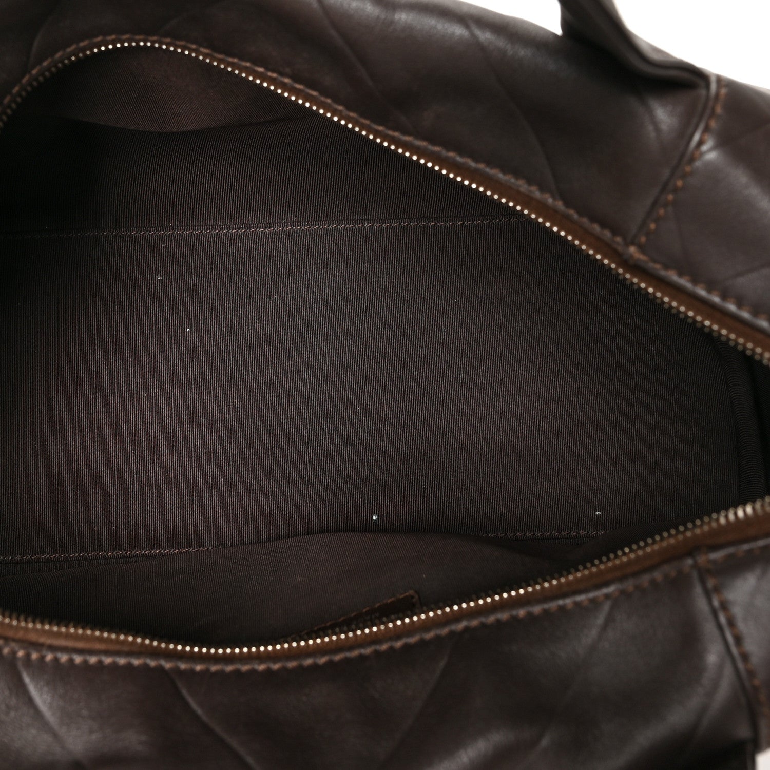 Chanel Calfskin Chevron CC All Day Long Boston Brown 4 of 13