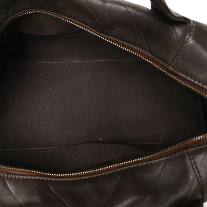 Chanel Calfskin Chevron CC All Day Long Boston Brown 4 of 13