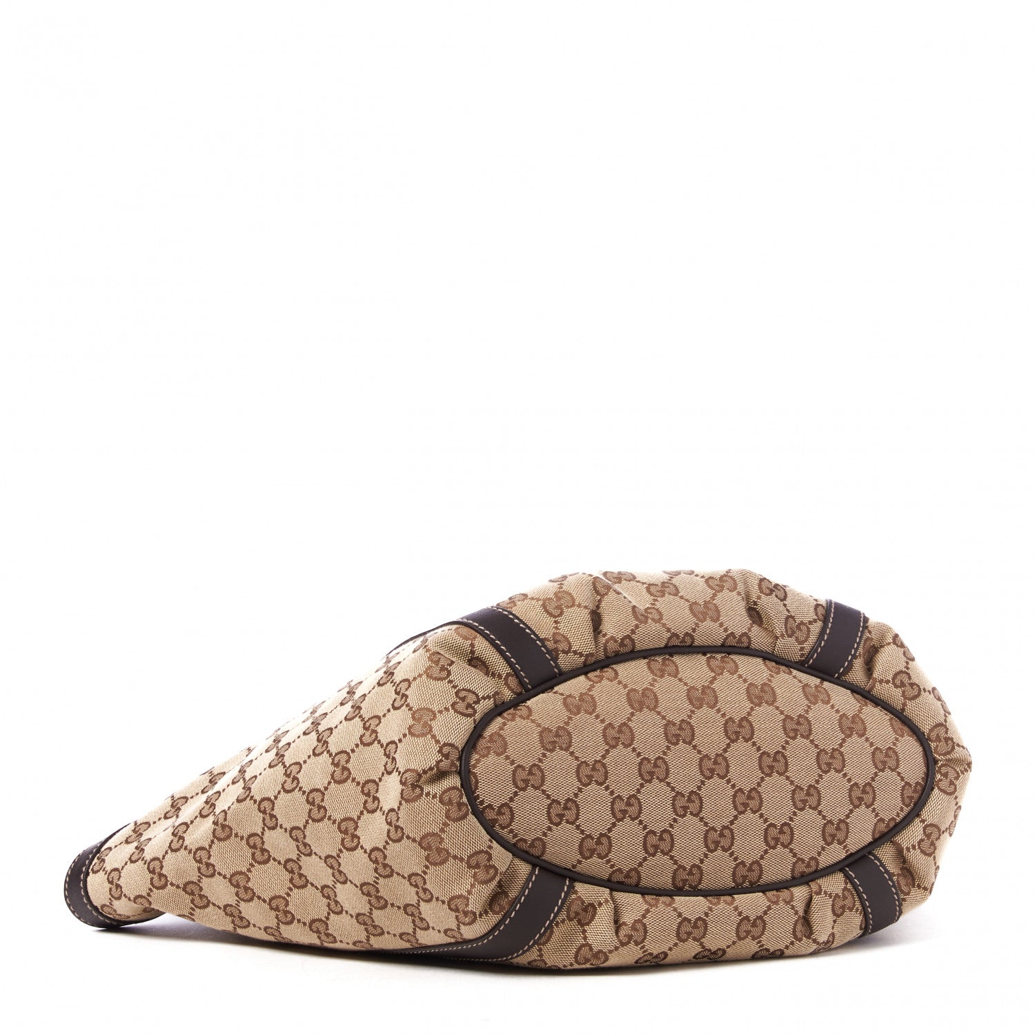 Gucci Monogram Medium D Gold Tote Bag Brown 3 of 8