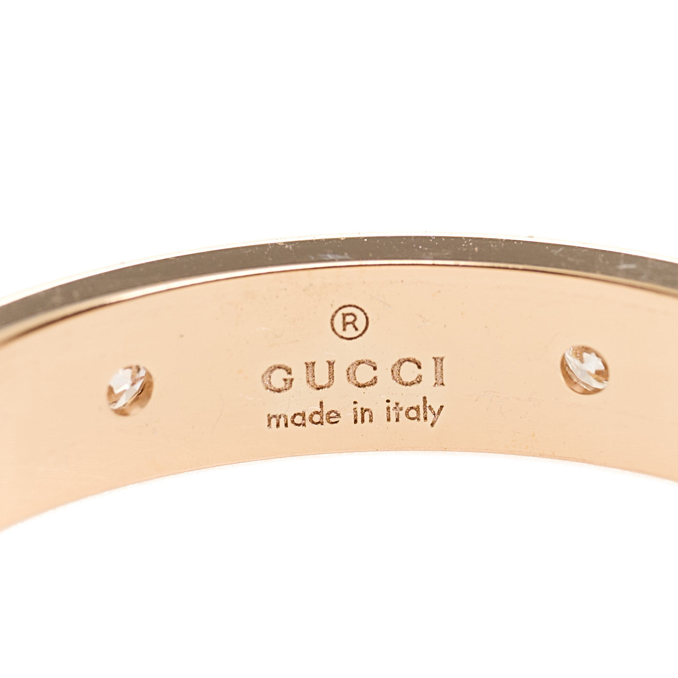 Gucci 18K Rose Gold Diamond Icon Band Ring 62 10 4 of 4