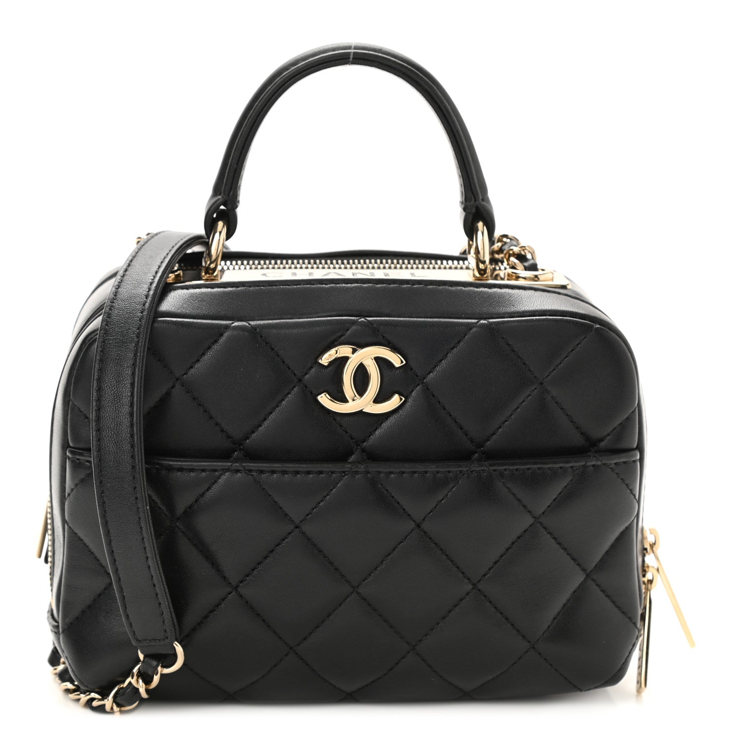 Chanel Lambskin Quilted Small Trendy CC Bowling Bag Black 1 of 10