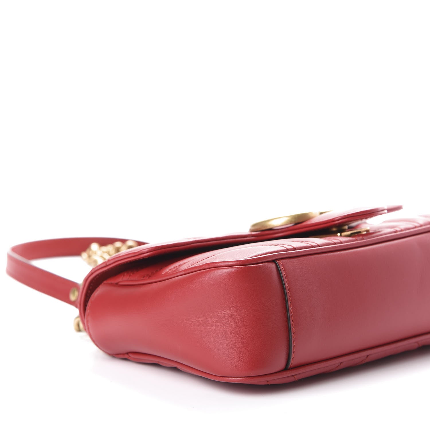 Gucci Calfskin Matelasse Mini GG Marmont Shoulder Bag Hibiscus Red 5 of 10