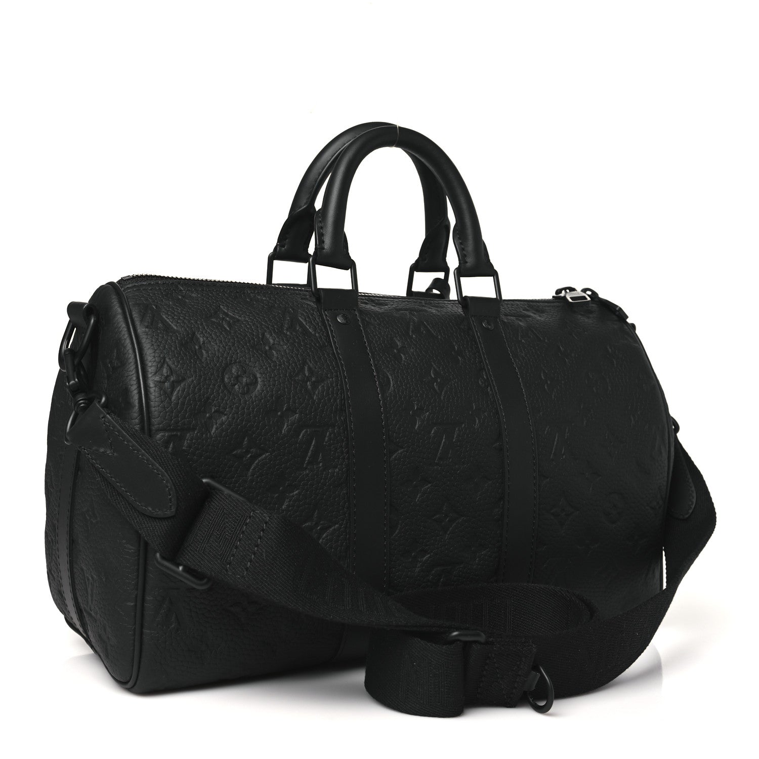 Louis Vuitton Monogram Taurillon Keepall Bandouliere 35 Black 3 of 9
