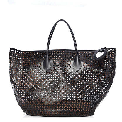 Alaia Calfskin Laser Cut Petale Tote Black 3 of 18