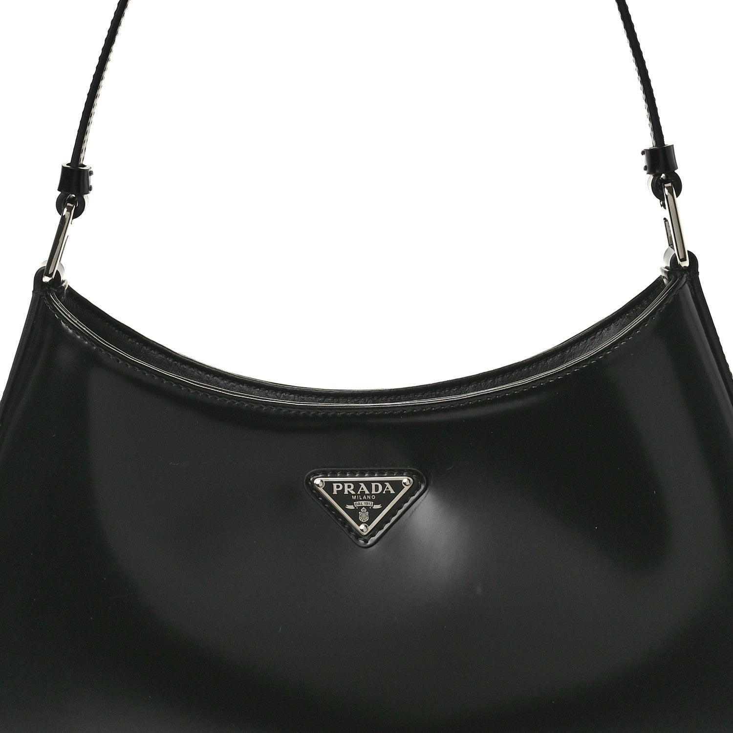 Prada Spazzolato Cleo Shoulder Bag Black 7 of 9