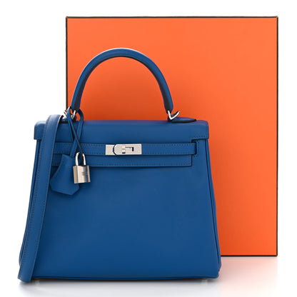 Hermes Swift Kelly Retourne 25 Bleu France 11 of 11