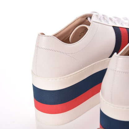 Gucci Calfskin Peggy Platform Sneakers 39.5 White 10 of 11