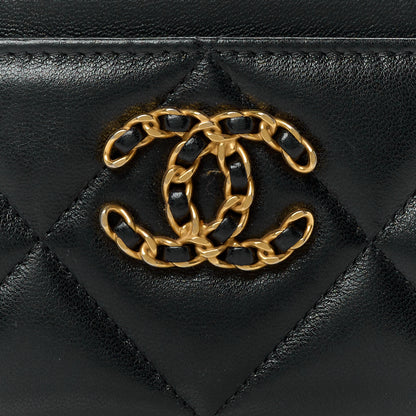 Chanel Lambskin Quilted Chanel 19 Card Holder Black 9 of 11