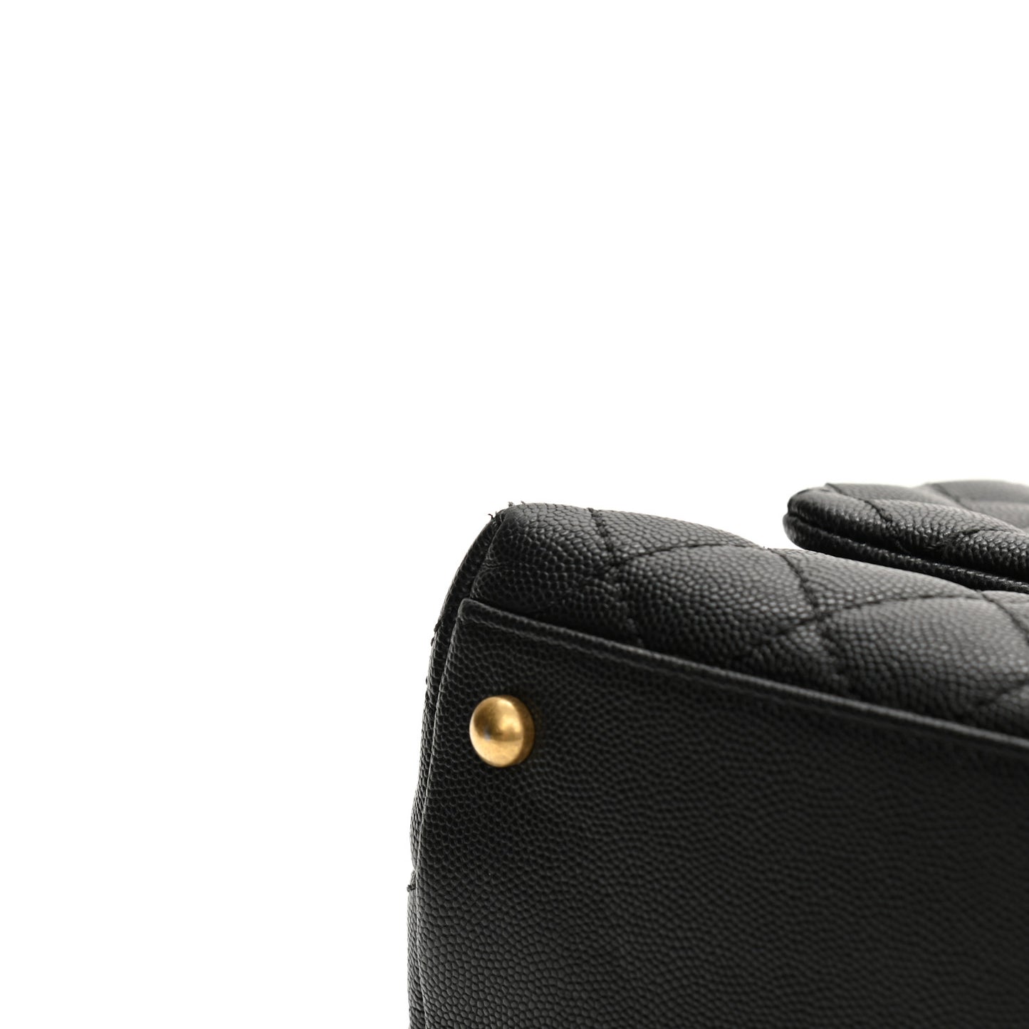 Caviar Lizard Embossed Quilted Small Coco Handle Flap Black