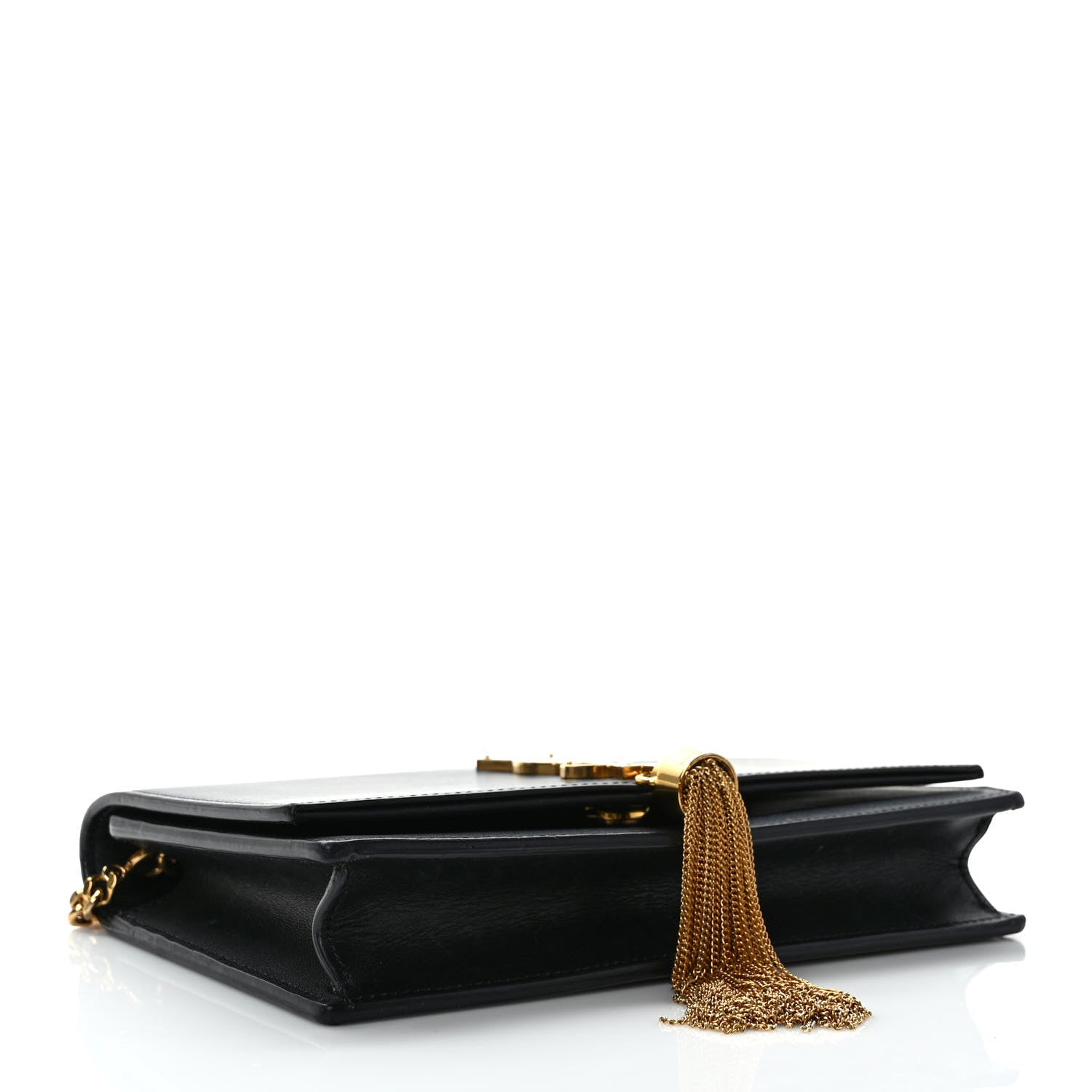 Saint Laurent Smooth Calfskin Classic Monogram Kate Tassel Chain Wallet Black 4 of 9