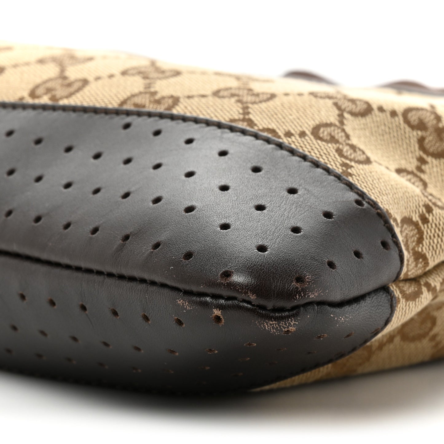 Monogram Calfskin Perforated Medium Flat Messenger Bag Dark Brown