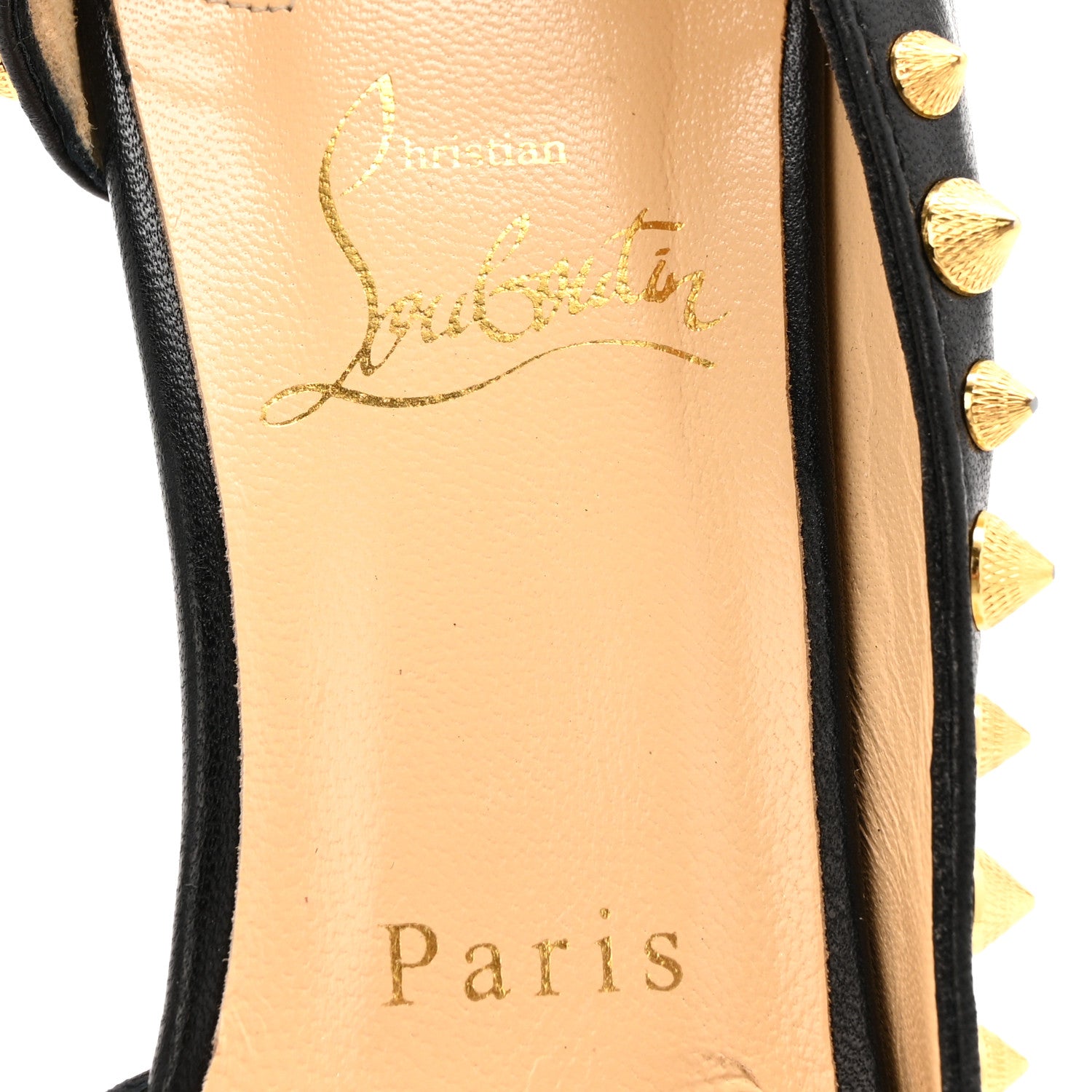 Christian Louboutin Shiny Nappa Irishell 100 Pumps 40 Black Gold