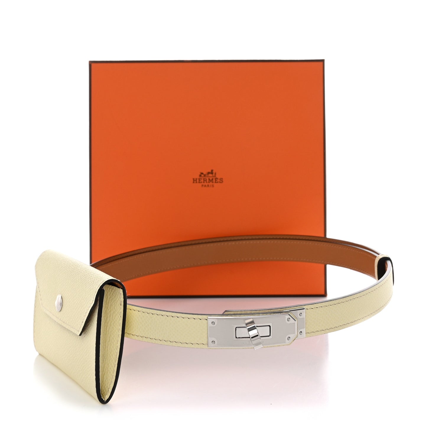 Epsom Kelly Pocket Belt Jaune Milton