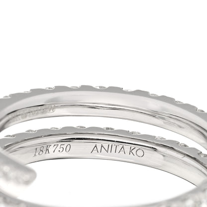 Anita Ko 18K White Gold Diamond Coil Ring 52 6 3 of 3