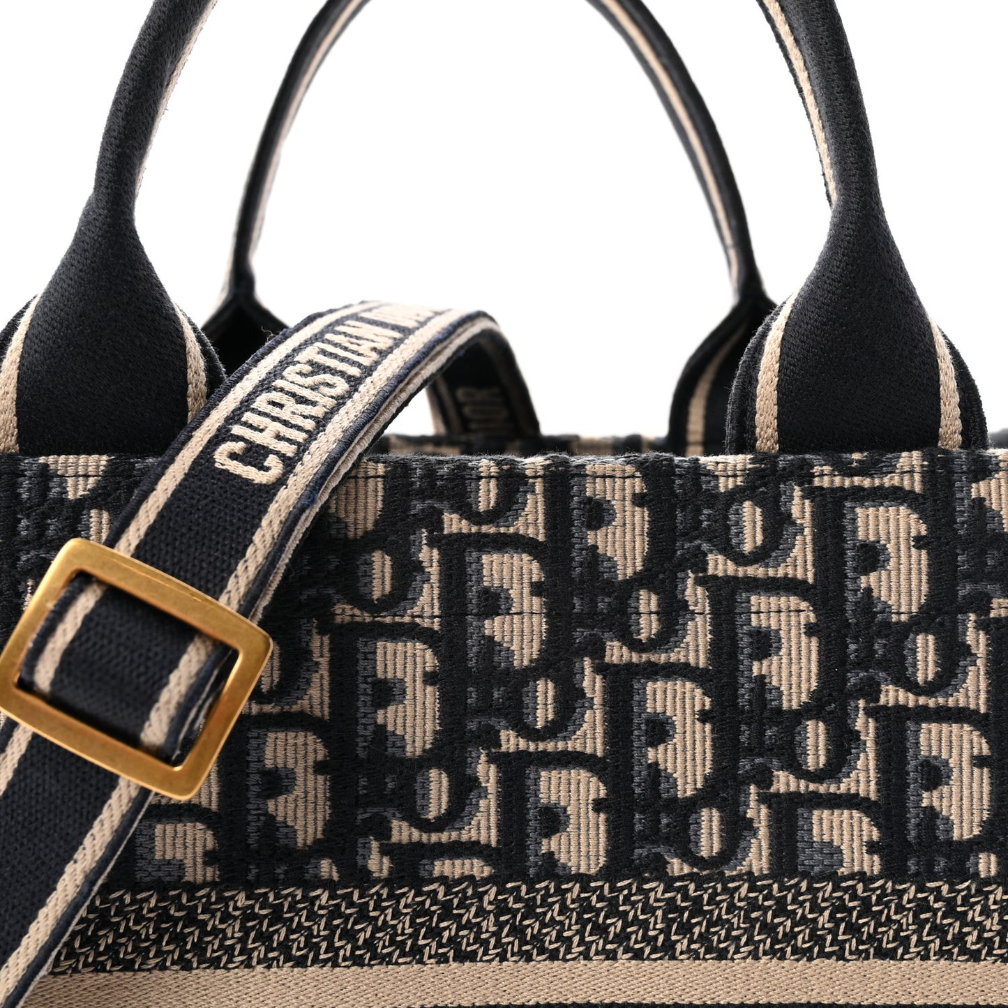 Oblique Calfskin Small Book Tote With Strap Blue Multicolor