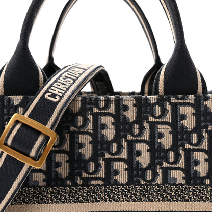 Christian Dior Oblique Calfskin Small Book Tote With Strap Blue Multicolor 7 of 9