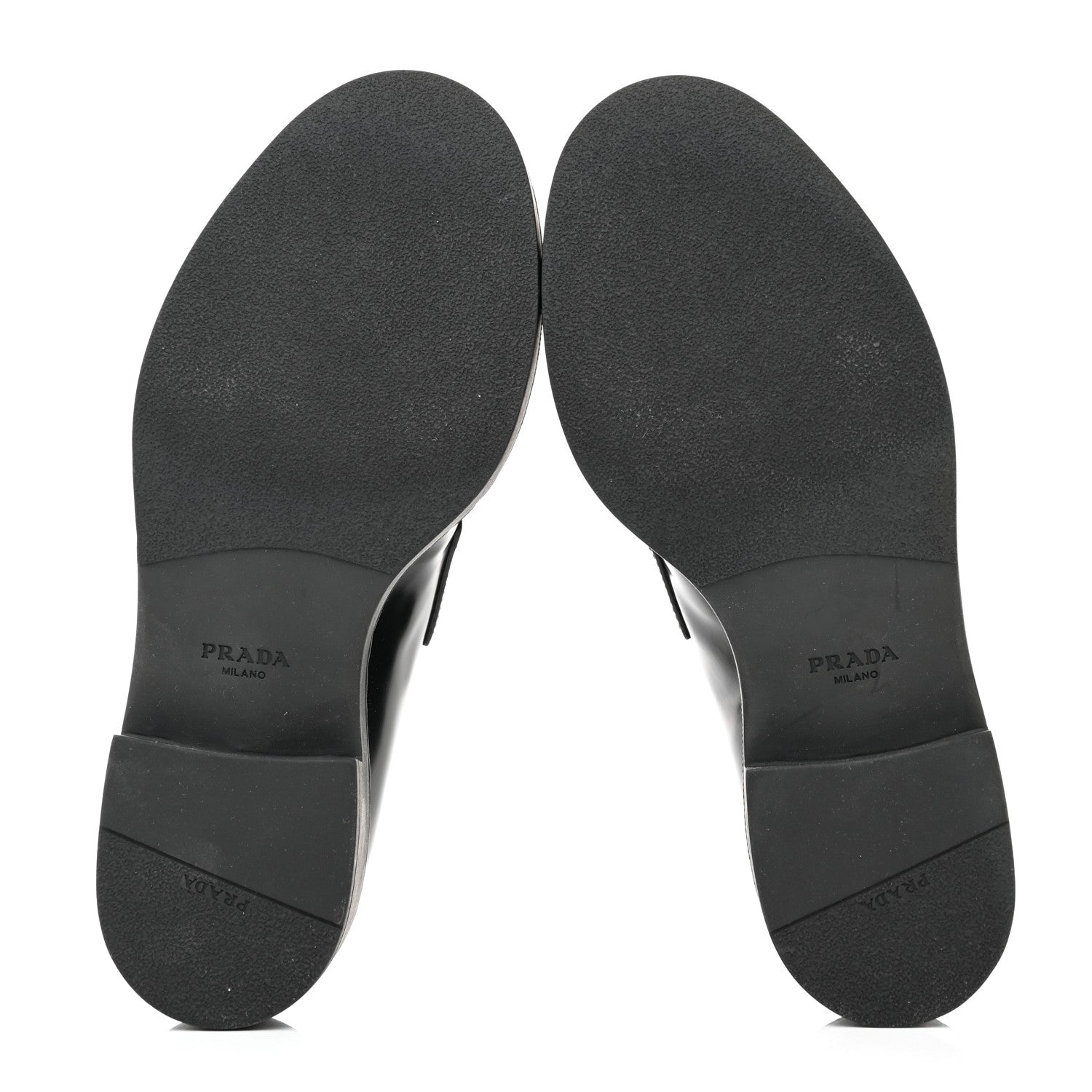 Prada Spazzolato Metal Triangle Logo 50mm Loafers 37 Black 5 of 9