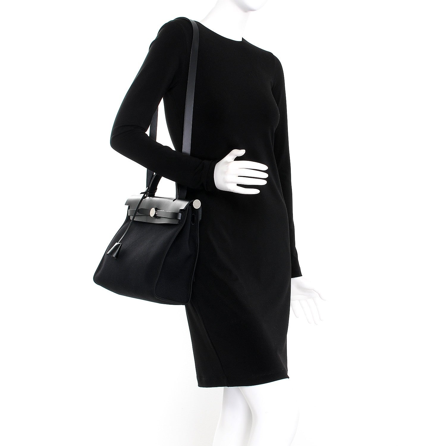 Hermes Military Toile Vache Hunter Herbag Zip PM 31 Black 2 of 9