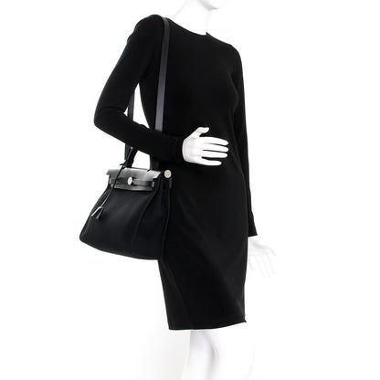Hermes Military Toile Vache Hunter Herbag Zip PM 31 Black 2 of 9