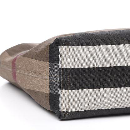Burberry Coated Canvas Mega Check Medium Doodle Tote Black 10 of 13
