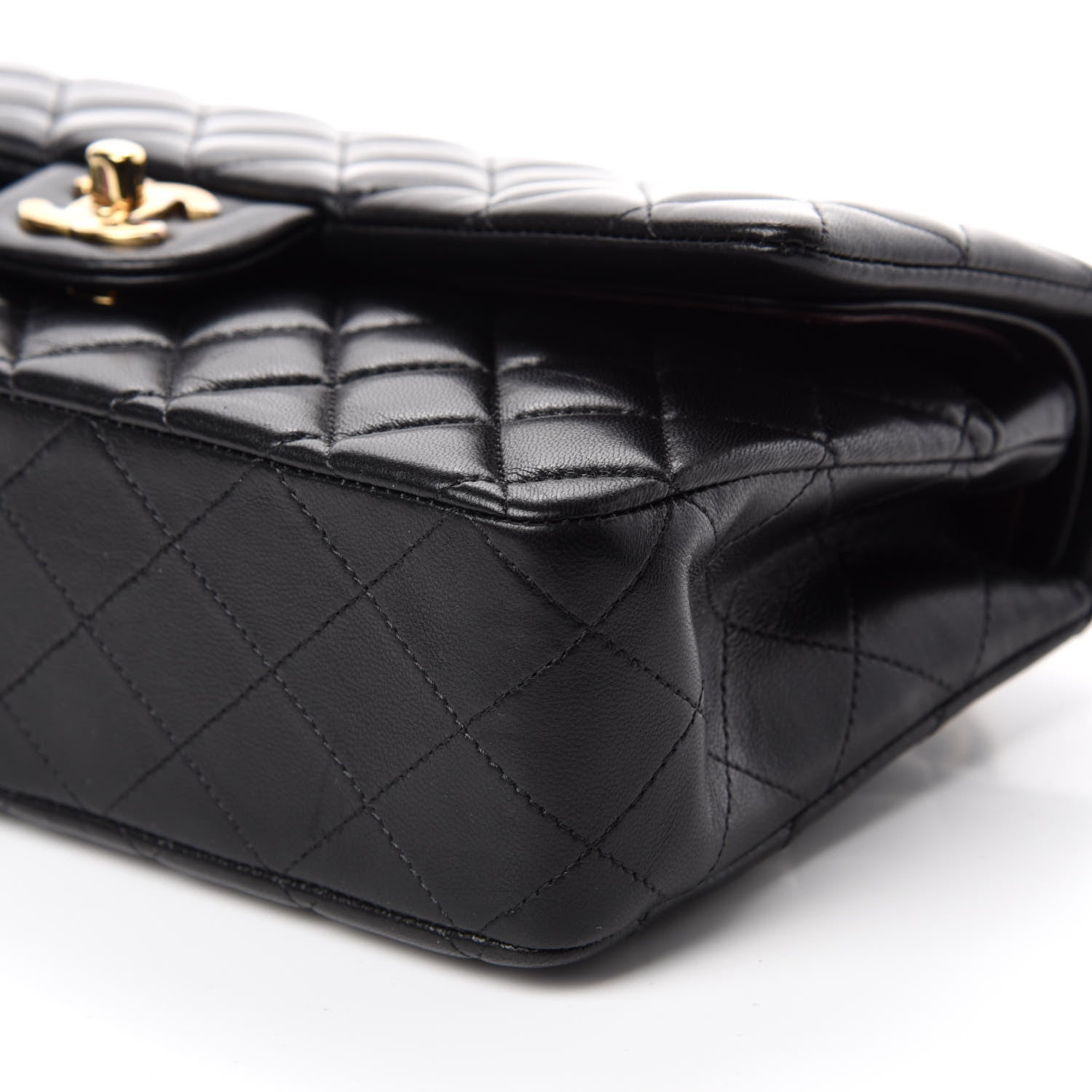Chanel Lambskin Quilted Medium Double Flap Black 7 of 12