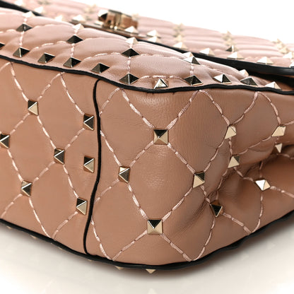 Valentino Garavani Nappa Medium Rockstud Spike Shoulder Bag Soft Noisette 8 of 9