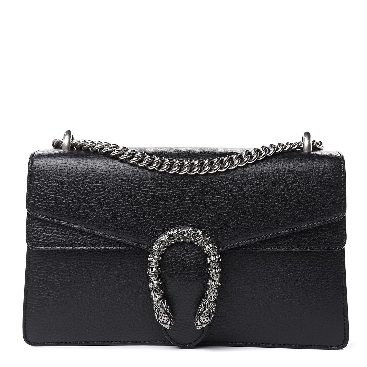 Pebbled Calfskin Small Dionysus Shoulder Bag Black