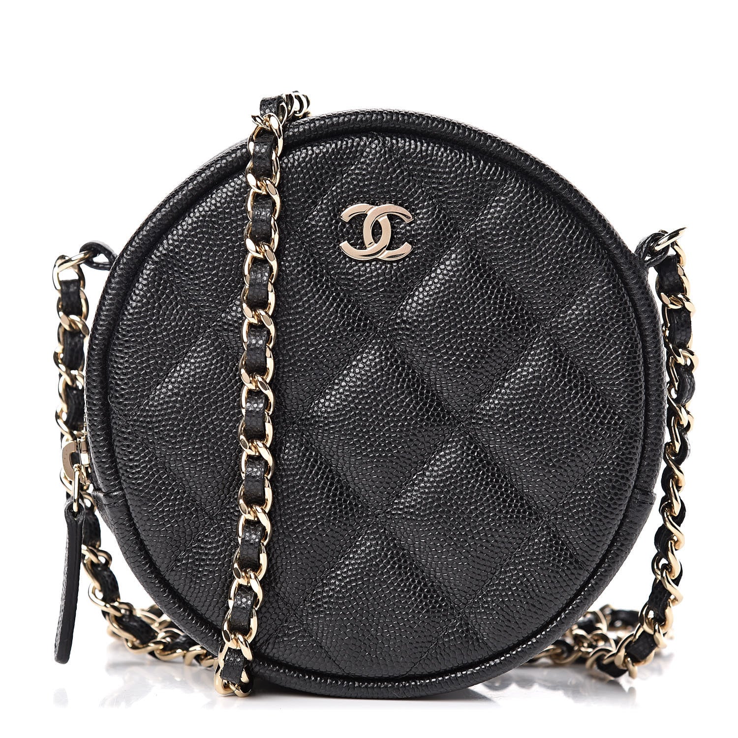 Chanel Caviar Quilted Round Clutch With Chain Black 1 of 11