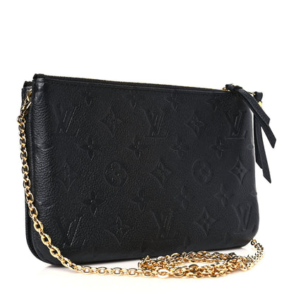 Louis Vuitton Empreinte Double Zip Pochette Black 3 of 9