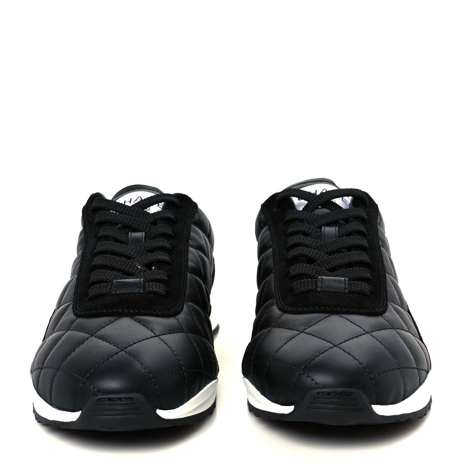 Chanel Calfskin Suede Quilted Womens Sneakers 40.5 Black 3 of 9