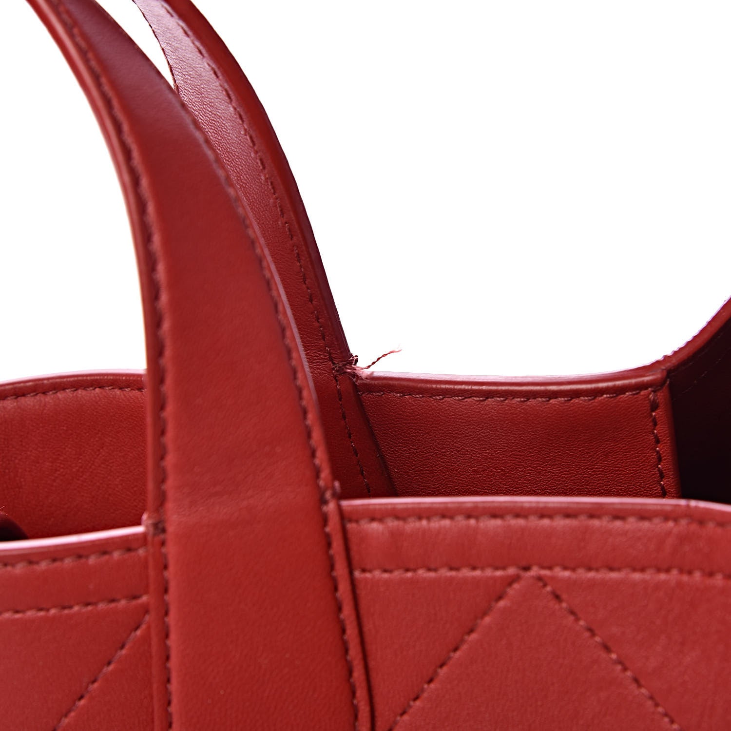 Chanel Lambskin Stitched Large Shopping Tote Red 10 of 19
