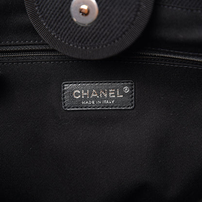 Chanel Canvas Pearl Medium Deauville Tote Black 5 of 10