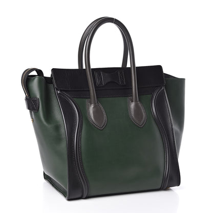 Celine Smooth Calfskin Mini Tri-Color Luggage Forest 3 of 10