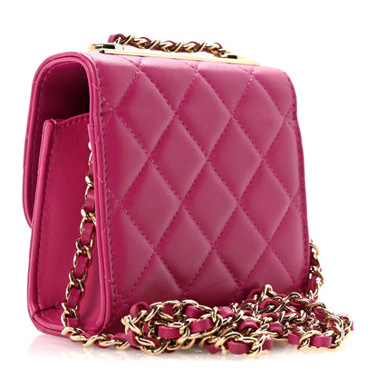 Chanel Lambskin Quilted Mini Trendy CC Clutch With Chain Fuchsia 3 of 11