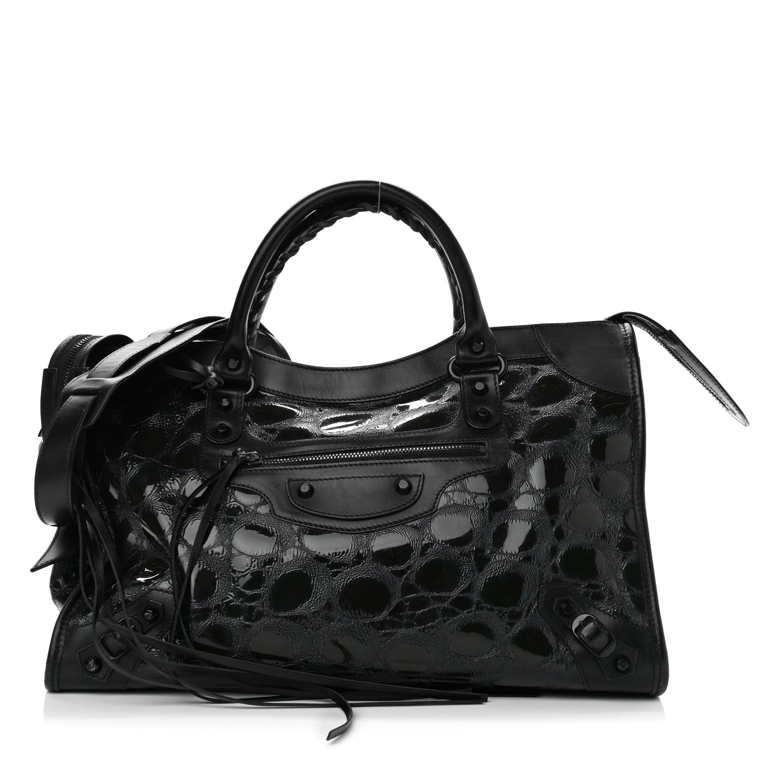 Balenciaga Patent Embossed Classic Hardware City Black 3 of 13