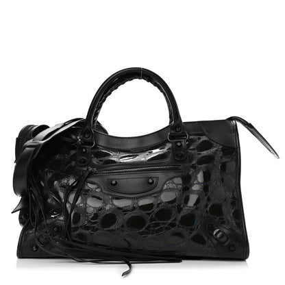 Balenciaga Patent Embossed Classic Hardware City Black 3 of 13
