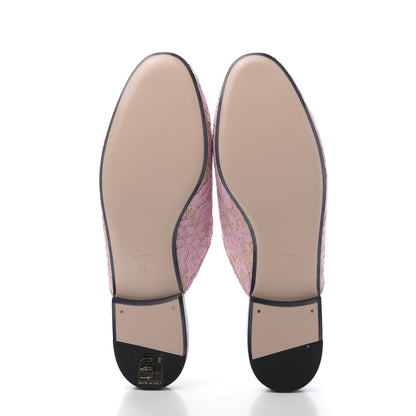 Gucci Lace Malaga Kid Womens Princetown Slippers 37.5 Sugar Pink Skin Rose 5 of 9