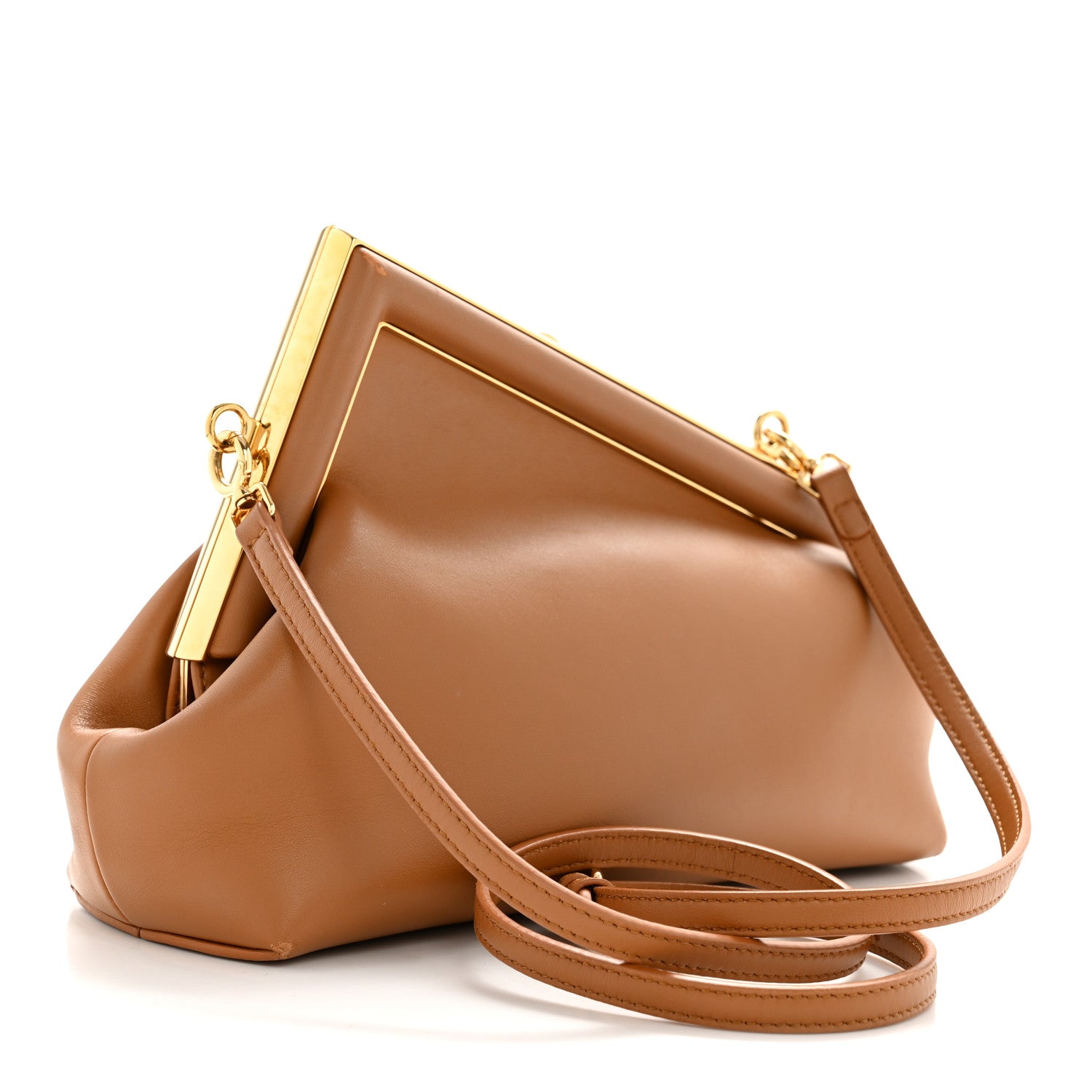 Fendi Shiny Nappa Small Fendi First Caramello 3 of 11