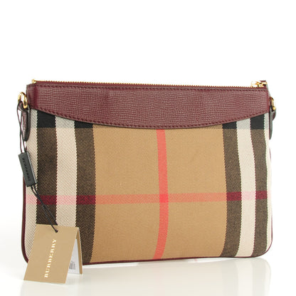 Burberry House Check Derby Peyton Crossbody Clutch Bag Mahogany Red 10 of 22