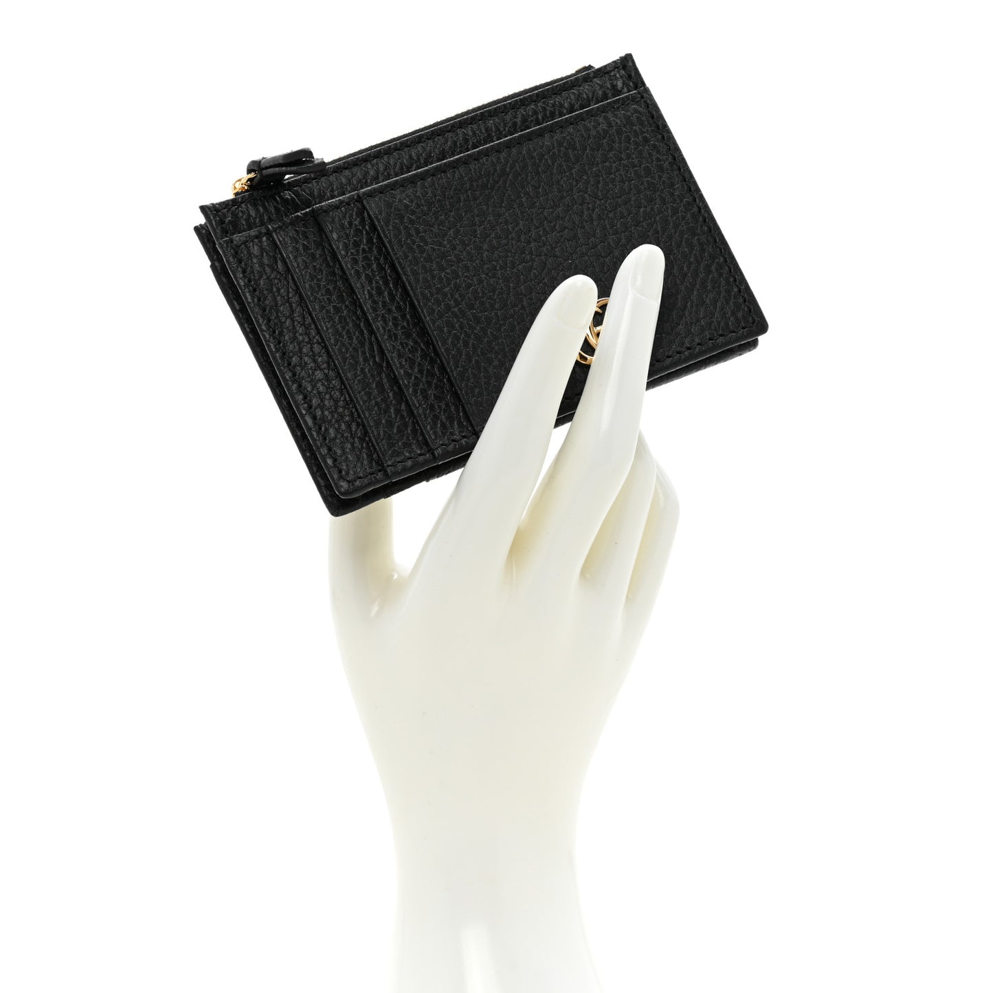 Dollar Calfskin GG Marmont Coin Case Card Holder Black